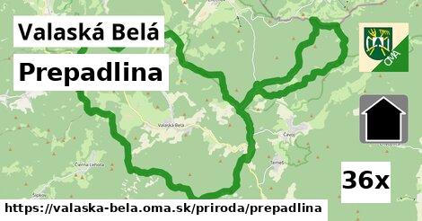 Prepadlina, Valaská Belá