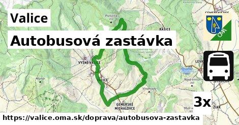 autobusová zastávka v Valice