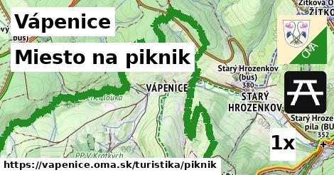 miesto na piknik v Vápenice