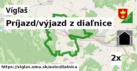 príjazd/výjazd z diaľnice v Vígľaš