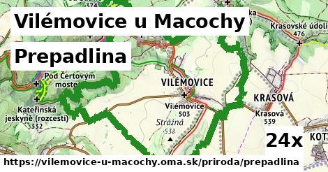 prepadlina v Vilémovice u Macochy