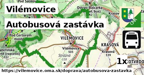 autobusová zastávka v Vilémovice