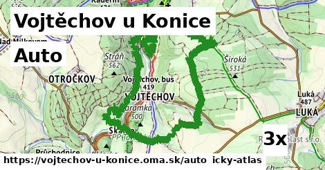 auto v Vojtěchov u Konice