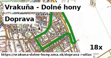 doprava v Vrakuňa - Dolné hony