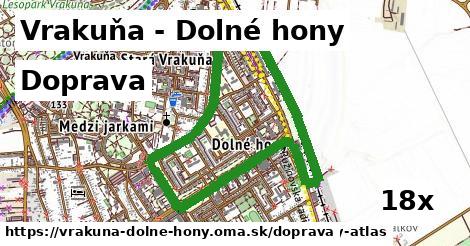 doprava v Vrakuňa - Dolné hony