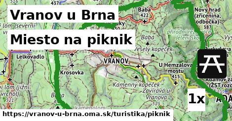 miesto na piknik v Vranov u Brna