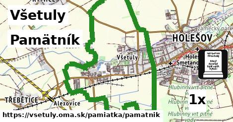 Pamätník, Všetuly