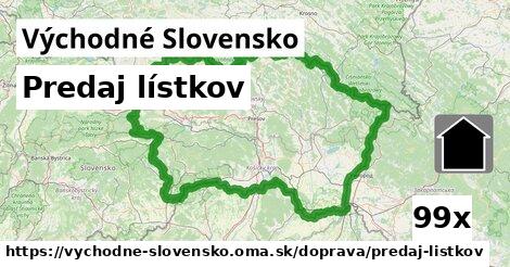 Predaj lístkov, Východné Slovensko