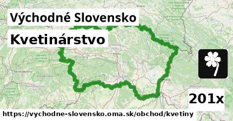 Kvetinárstvo, Východné Slovensko