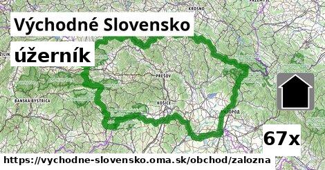 úžerník, Východné Slovensko