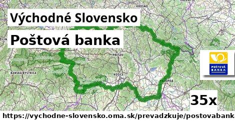 Poštová banka v Východné Slovensko
