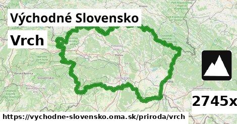 Vrch, Východné Slovensko