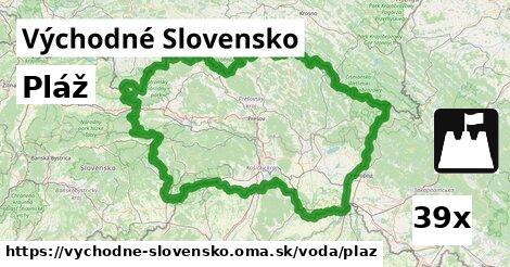 Pláž, Východné Slovensko