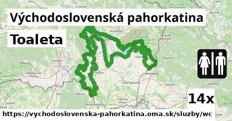 Toaleta, Východoslovenská pahorkatina