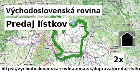 Predaj lístkov, Východoslovenská rovina