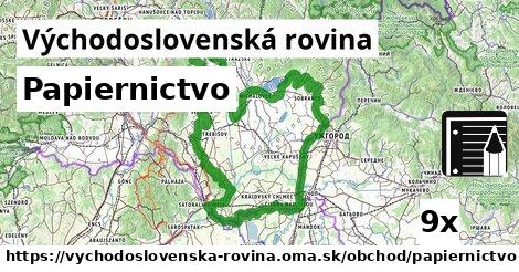 Papiernictvo, Východoslovenská rovina