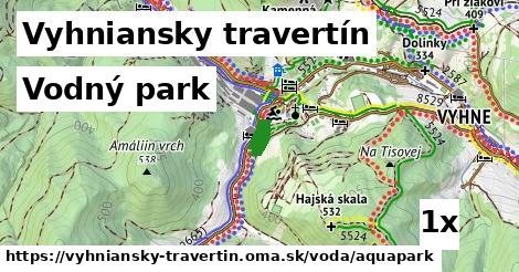 vodný park v Vyhniansky travertín