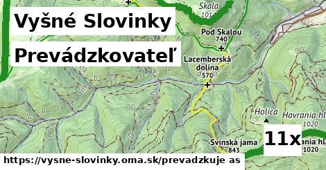 prevádzkovateľ v Vyšné Slovinky