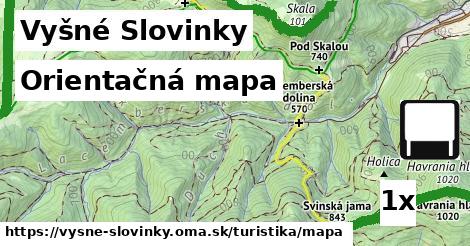 Orientačná mapa, Vyšné Slovinky