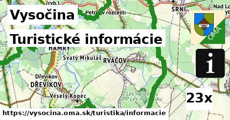 Turistické informácie, Vysočina