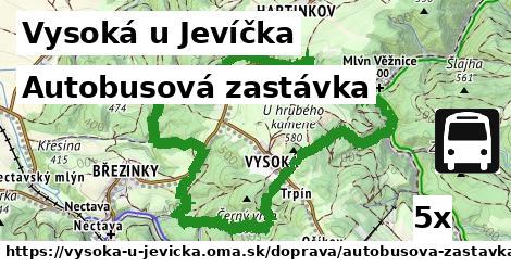 Autobusová zastávka, Vysoká u Jevíčka