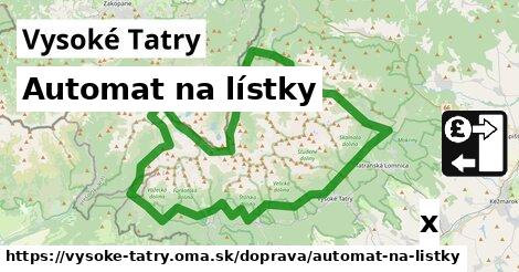 automat na lístky v Vysoké Tatry