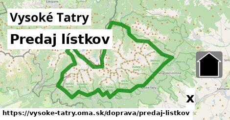 Predaj lístkov, Vysoké Tatry