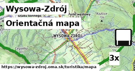 orientačná mapa v Wysowa-Zdrój