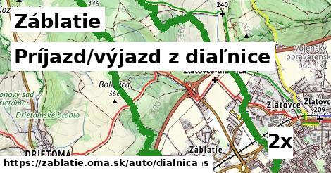 Príjazd/výjazd z diaľnice, Záblatie