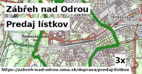 Predaj lístkov, Zábřeh nad Odrou