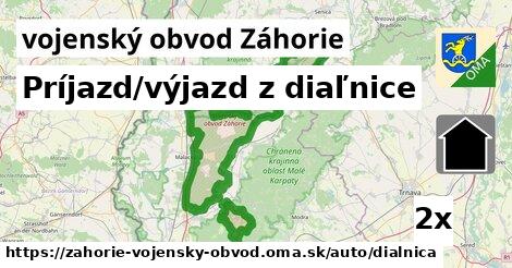 Príjazd/výjazd z diaľnice, vojenský obvod Záhorie