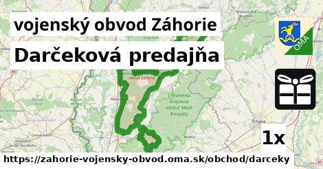 Darčeková predajňa, vojenský obvod Záhorie