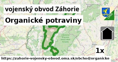 Organické potraviny, vojenský obvod Záhorie