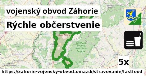 Rýchle občerstvenie, vojenský obvod Záhorie