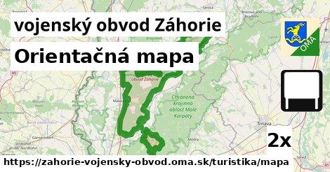 Orientačná mapa, vojenský obvod Záhorie