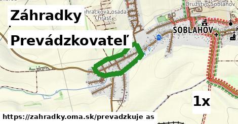 prevádzkovateľ v Záhradky