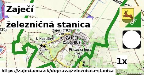 železničná stanica, Zaječí