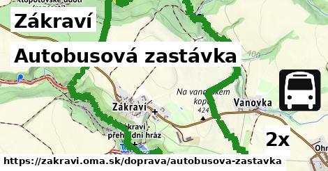 autobusová zastávka v Zákraví