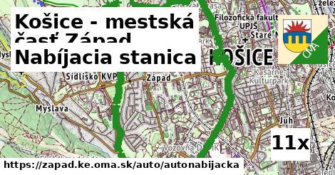 nabíjacia stanica v Košice - mestská časť Západ