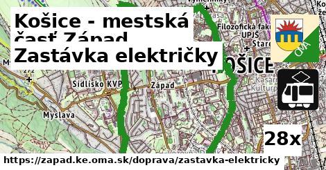 zastávka električky v Košice - mestská časť Západ