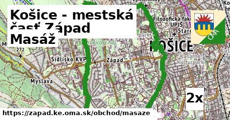 masáž v Košice - mestská časť Západ