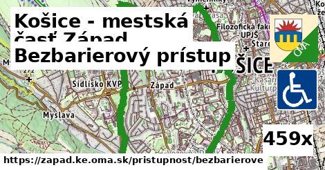 Bezbarierový prístup, Košice - mestská časť Západ