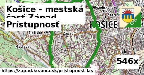 prístupnosť v Košice - mestská časť Západ