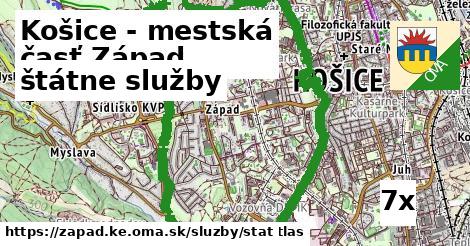 štátne služby, Košice - mestská časť Západ