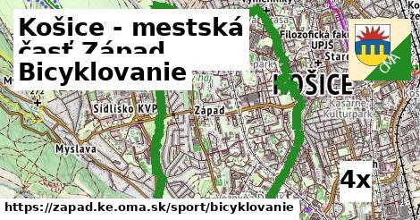 bicyklovanie v Košice - mestská časť Západ