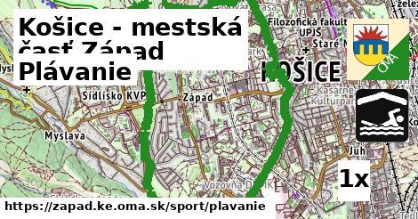 Plávanie, Košice - mestská časť Západ