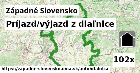 Príjazd/výjazd z diaľnice, Západné Slovensko