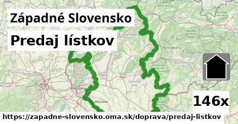 Predaj lístkov, Západné Slovensko