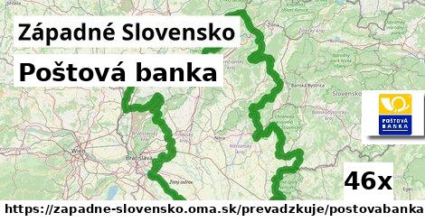 Poštová banka, Západné Slovensko