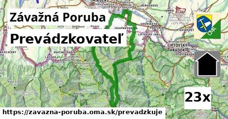 prevádzkovateľ v Závažná Poruba